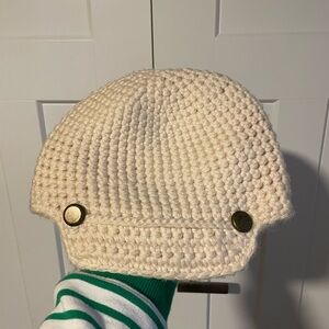 Banana Republic Women’s Cream Crochet Hat with Button Details